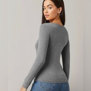 Grey SHEIN V-neck, long sleeve, size medium
